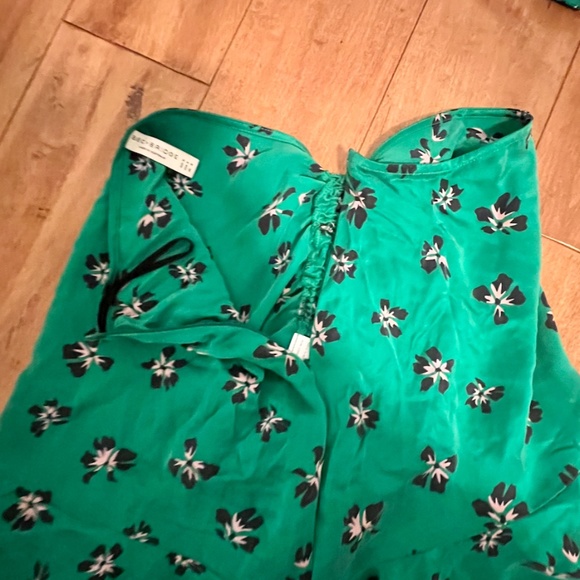 BEC + BRIDGE CO-ORD 2PC. SILK SKIRT SET, SIZE US 4, GREEN/BLACK - Picture 6 of 11